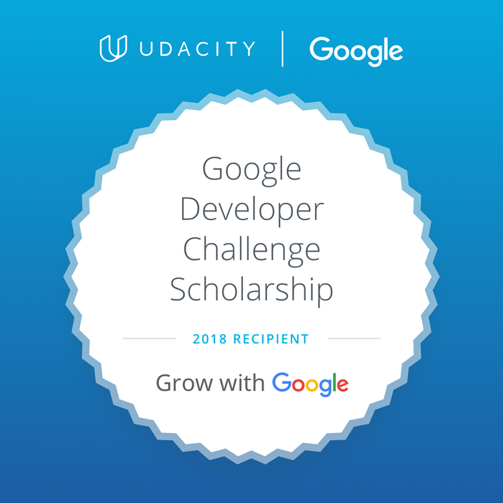 completion certificate for a Google scholarship program